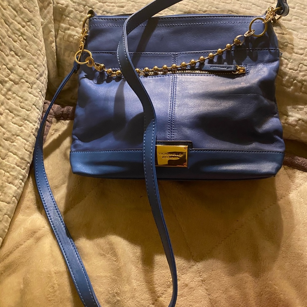 Tignanello Blue Leather Purse